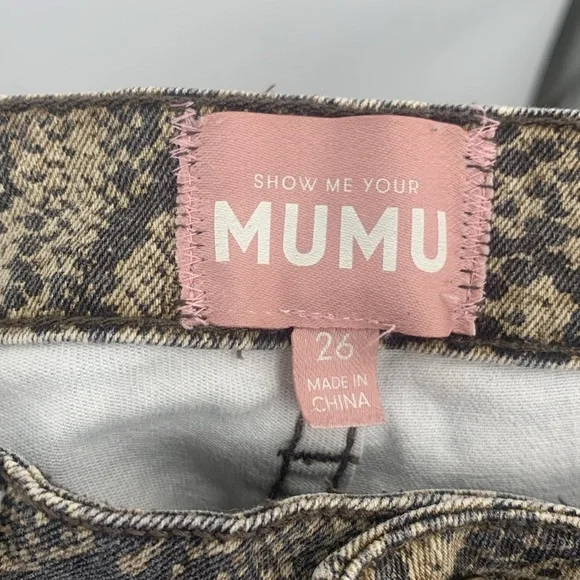 Show Me Your Mumu Women's Snake Print Berkeley Bell Bottoms Women’s Size 26 - Picture 5 of 11